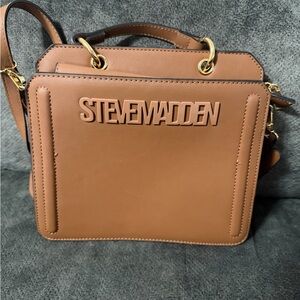 Steve Madden Brown Crossbody Bag with Gold Accents